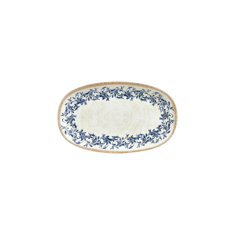 Kario 9.5" x 5.75" x h:1" Oval Blue Vitrified Platter (1 each)