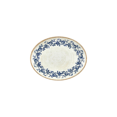 Kario 9.75" x 7.5" x h:1" Oval Blue Vitrified Platter (Set of 4)