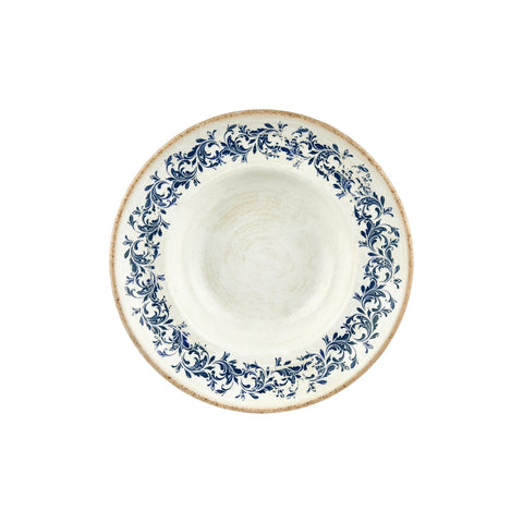 Kario dia.10.75" h:2.5" 17 oz. Round Blue Vitrified Deep Plate (Set of 6)