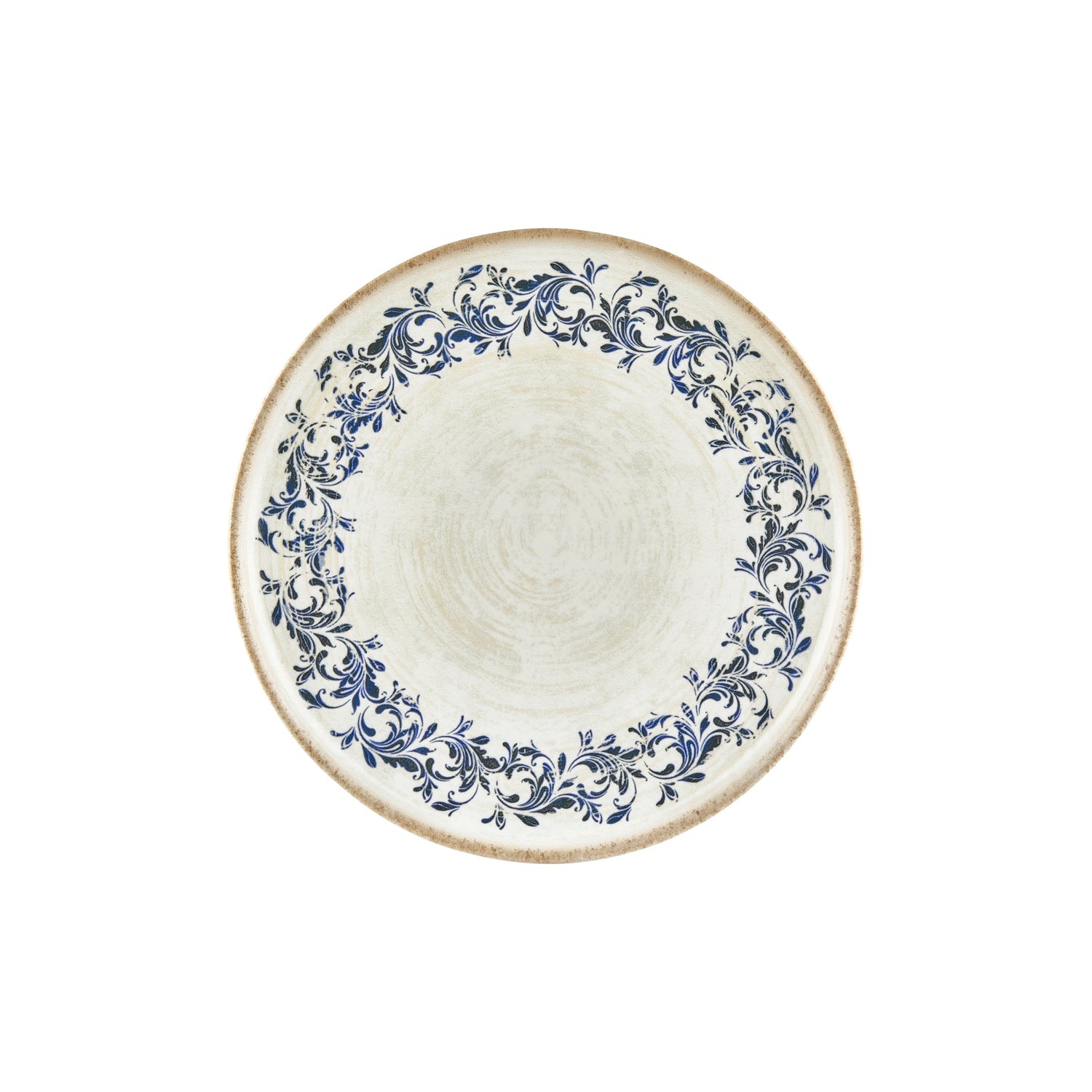 Kario dia.10.75" Round Blue Vitrified Plate (Set of 4)