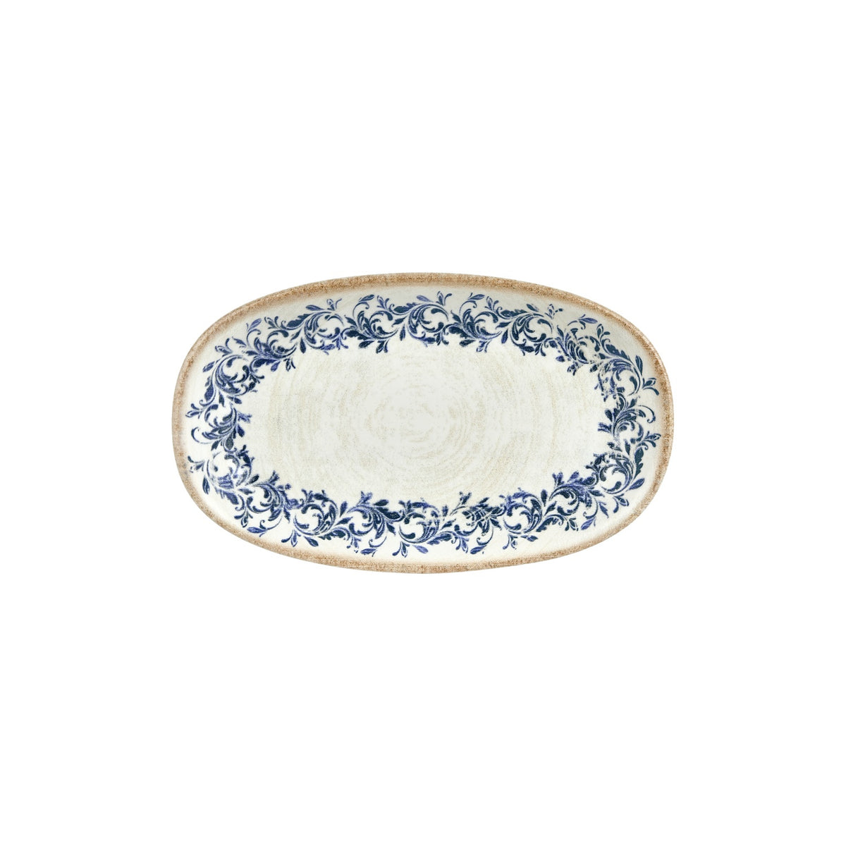 Kario 11.5" x 7" x h:1.25" Oval Blue Vitrified Platter (1 each)