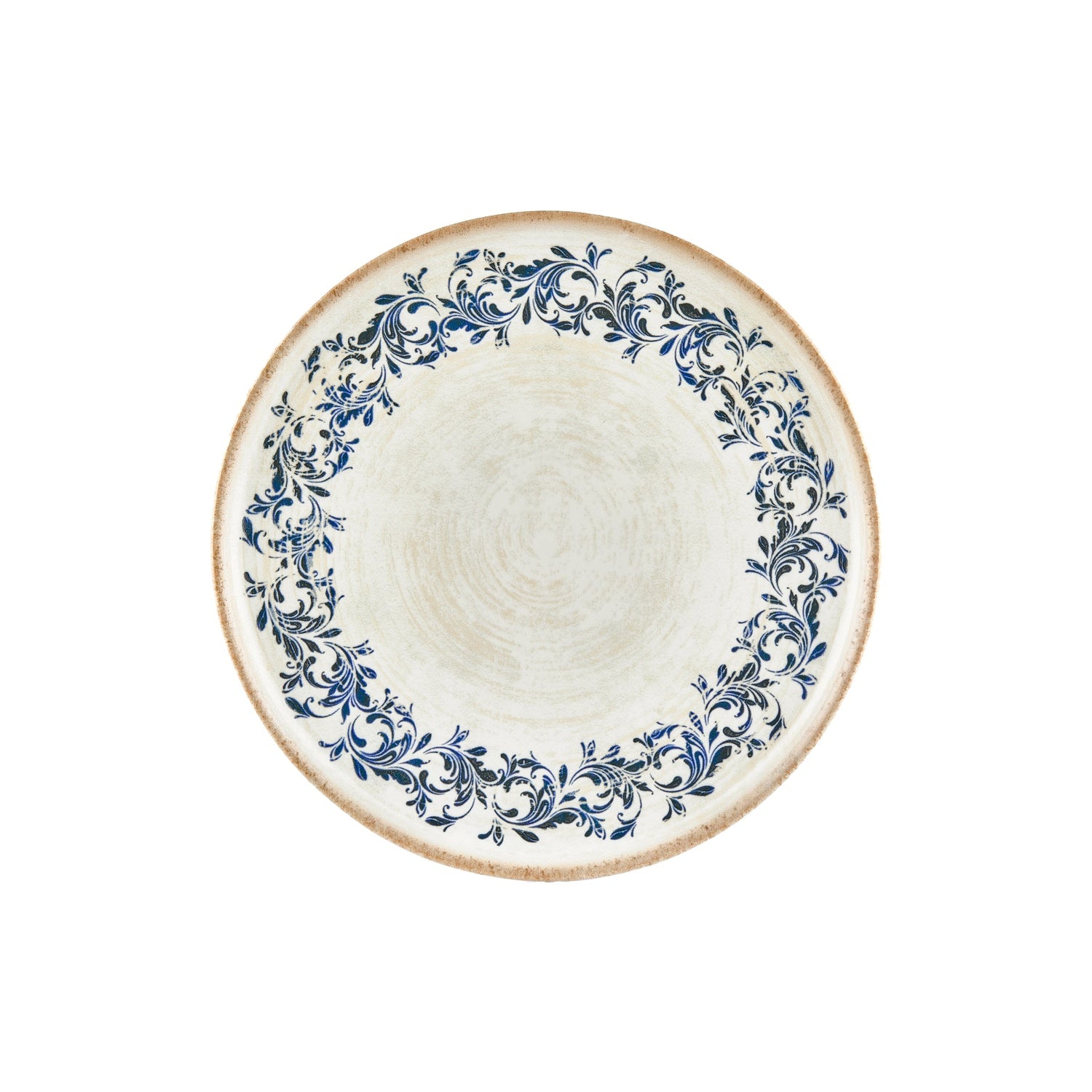 Kario dia.12.5" x 12.5" Round Blue Vitrified Pizza Plate (Set of 6)