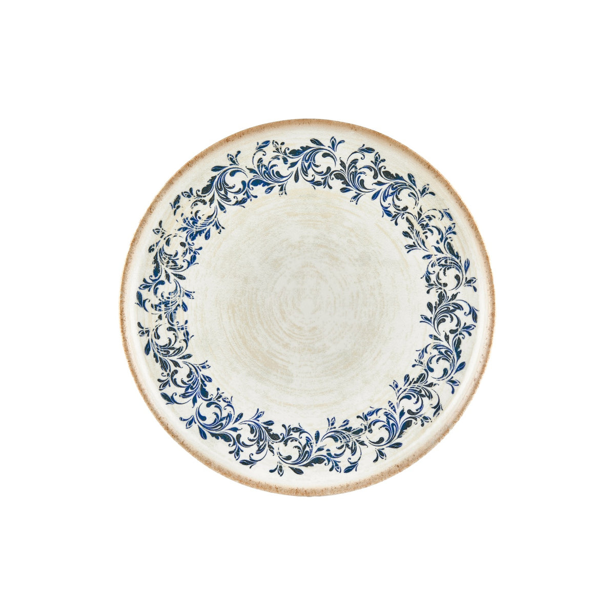 Kario dia.12.5" x 12.5" Round Blue Vitrified Pizza Plate (Set of 6)