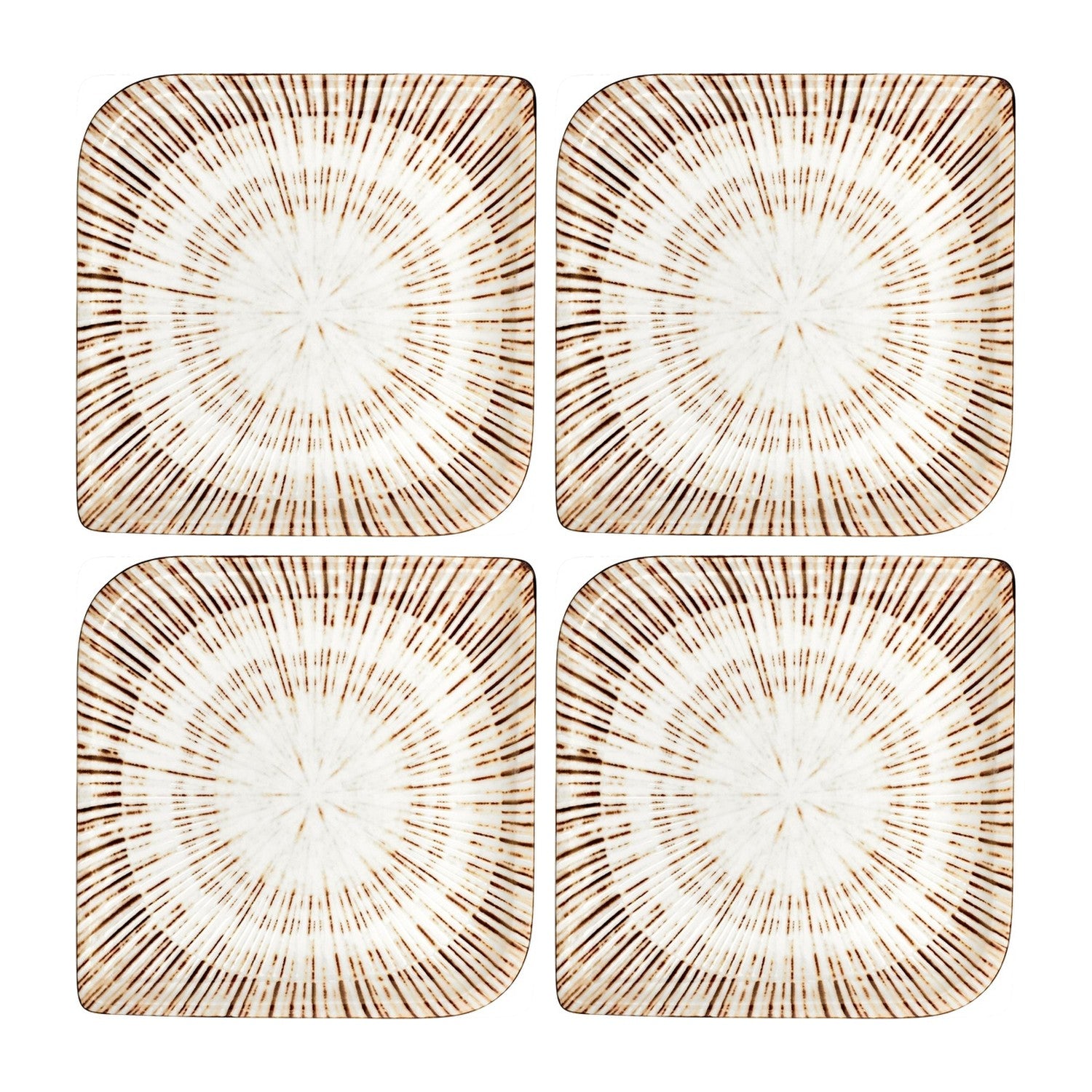Legna 7.5" x 7.5" Square Red Vitrified Plate (Set of 4)