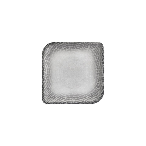 Luna 8.75" x 8.75" Square Gray Vitrified Plate (Set of 6)