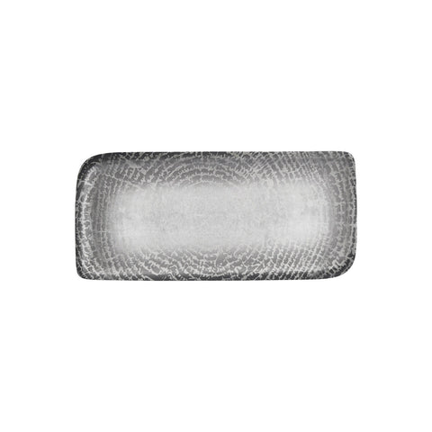Luna 13.75" x 6.25" x h:0" Rectangular Gray Vitrified Platter (1 each)