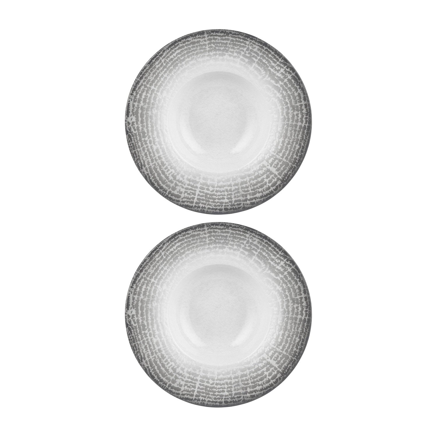 Luna dia.11" h:0" 16 oz. Round Gray Vitrified Deep Plate (Set of 2)