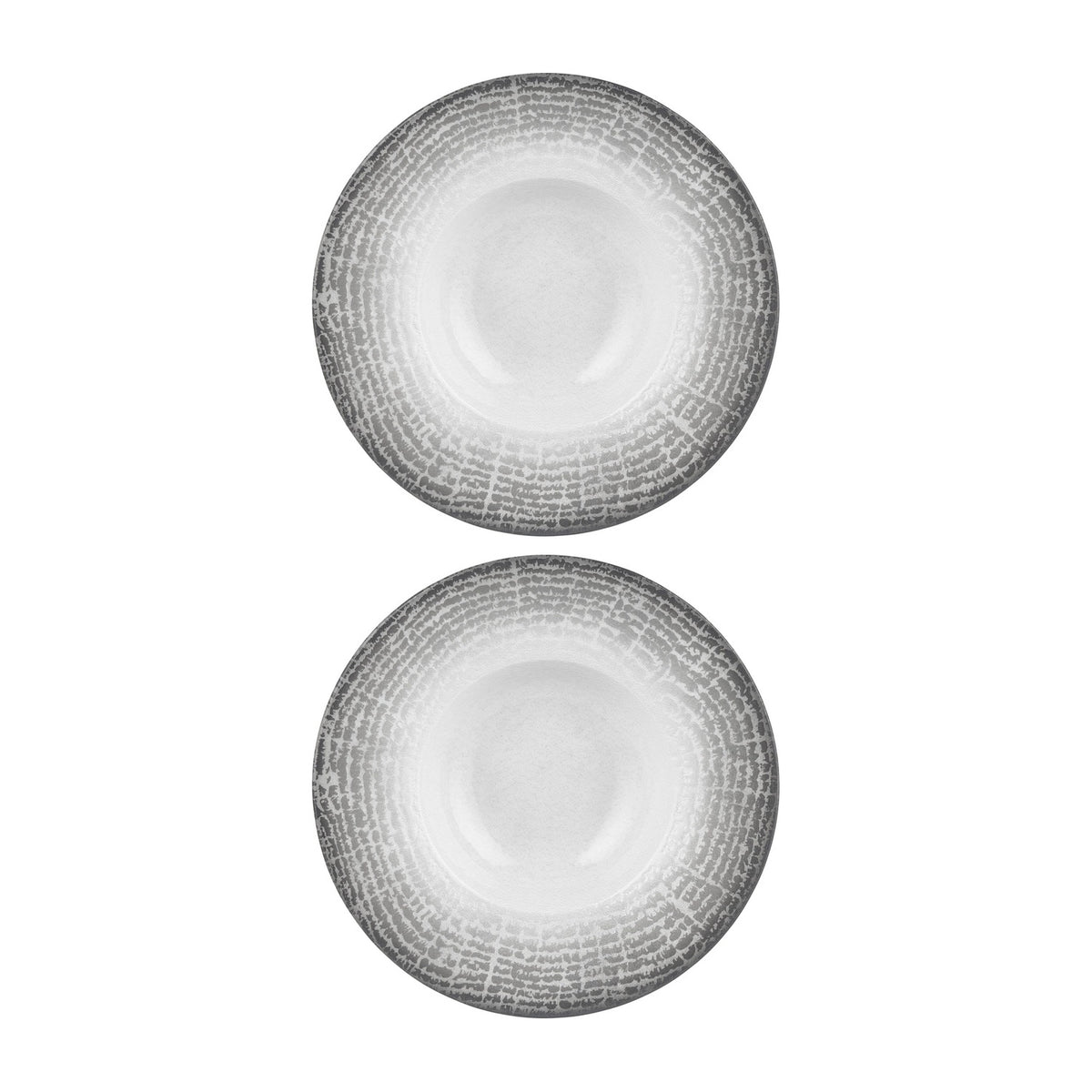 Luna dia.11" h:0" 16 oz. Round Gray Vitrified Deep Plate (Set of 2)