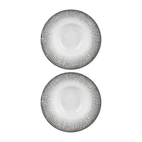 Luna dia.11" h:0" 16 oz. Round Gray Vitrified Deep Plate (Set of 2)