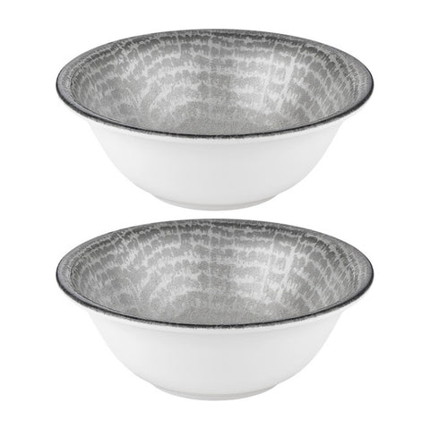Luna dia.7" h:0" 22 oz. Round Gray Vitrified Bowl (Set of 2)