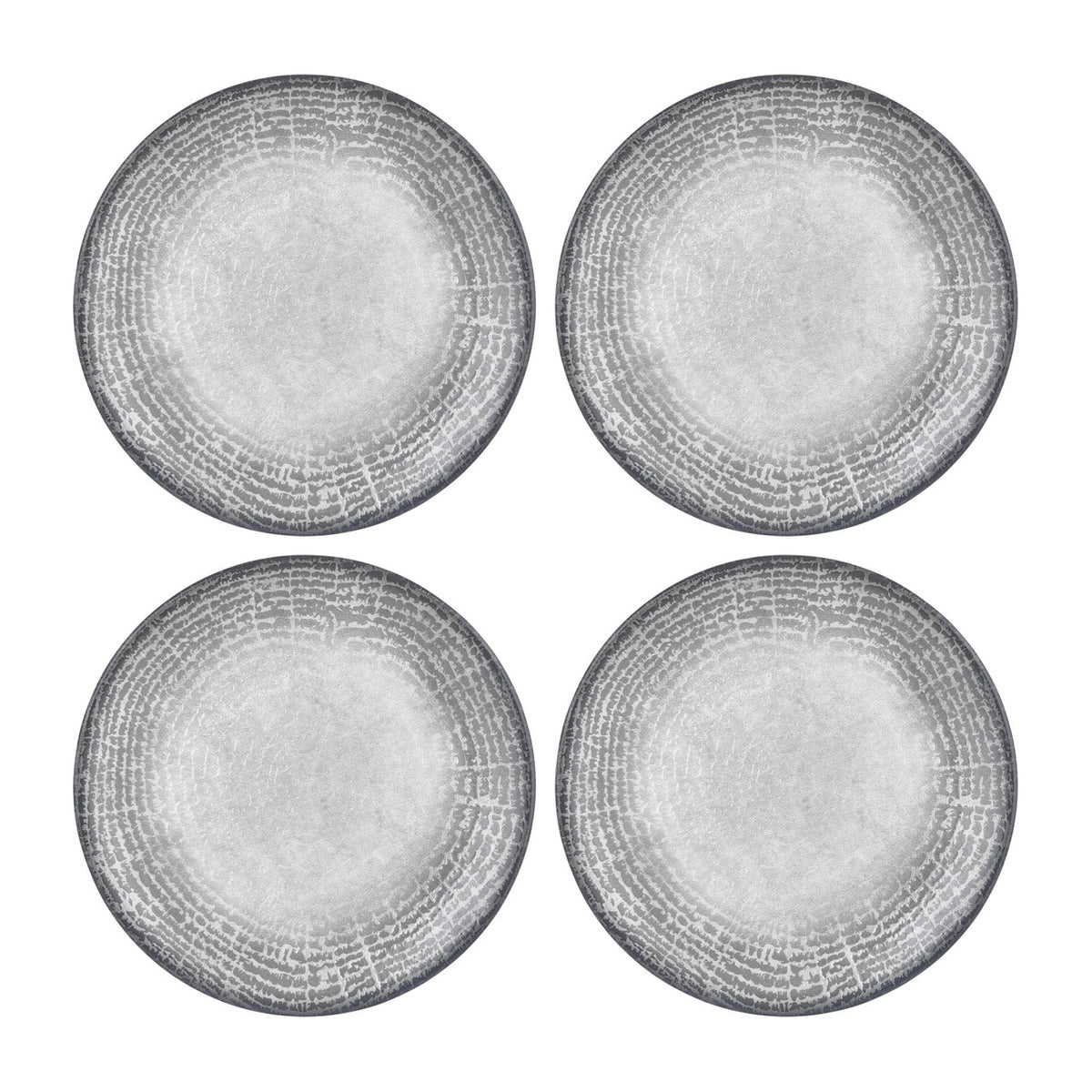 Luna dia.8.25" Round Gray Vitrified Plate (Set of 4)