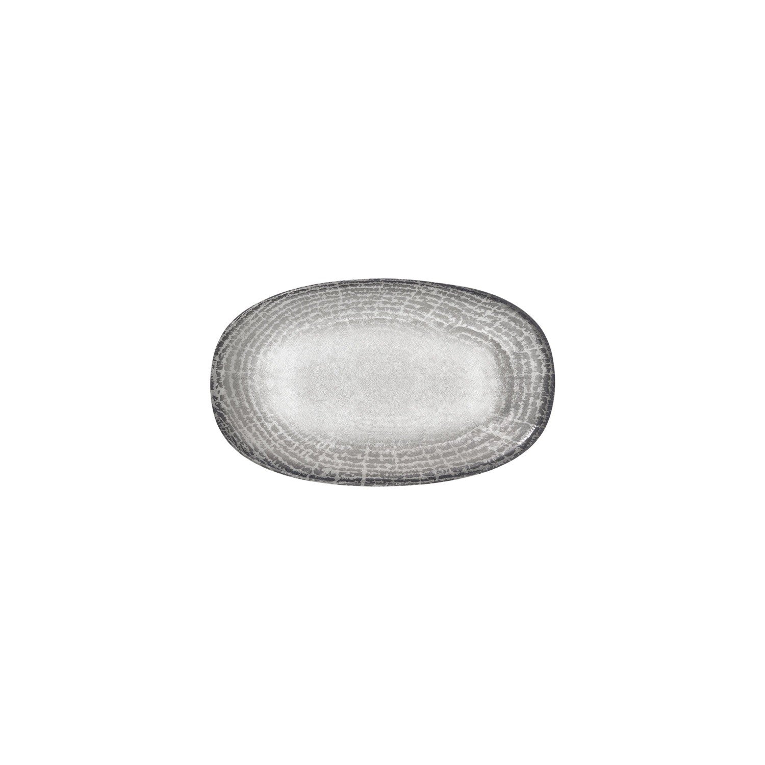 Luna 9.5" x 5.75" x h:1" Oval Gray Vitrified Platter (1 each)