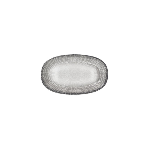 Luna 9.5" x 5.75" x h:1" Oval Gray Vitrified Platter (1 each)