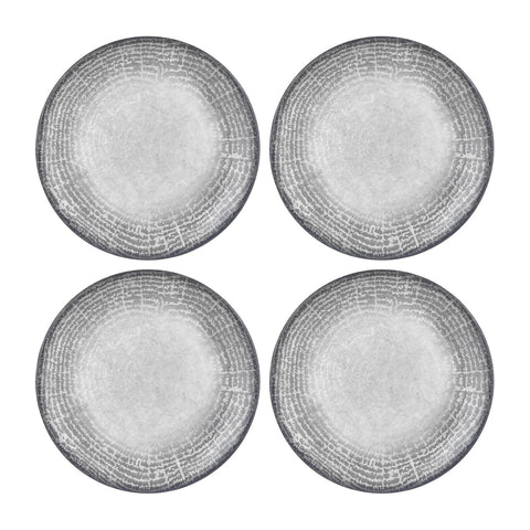 Luna dia.10.75" Round Gray Vitrified Plate (Set of 4)