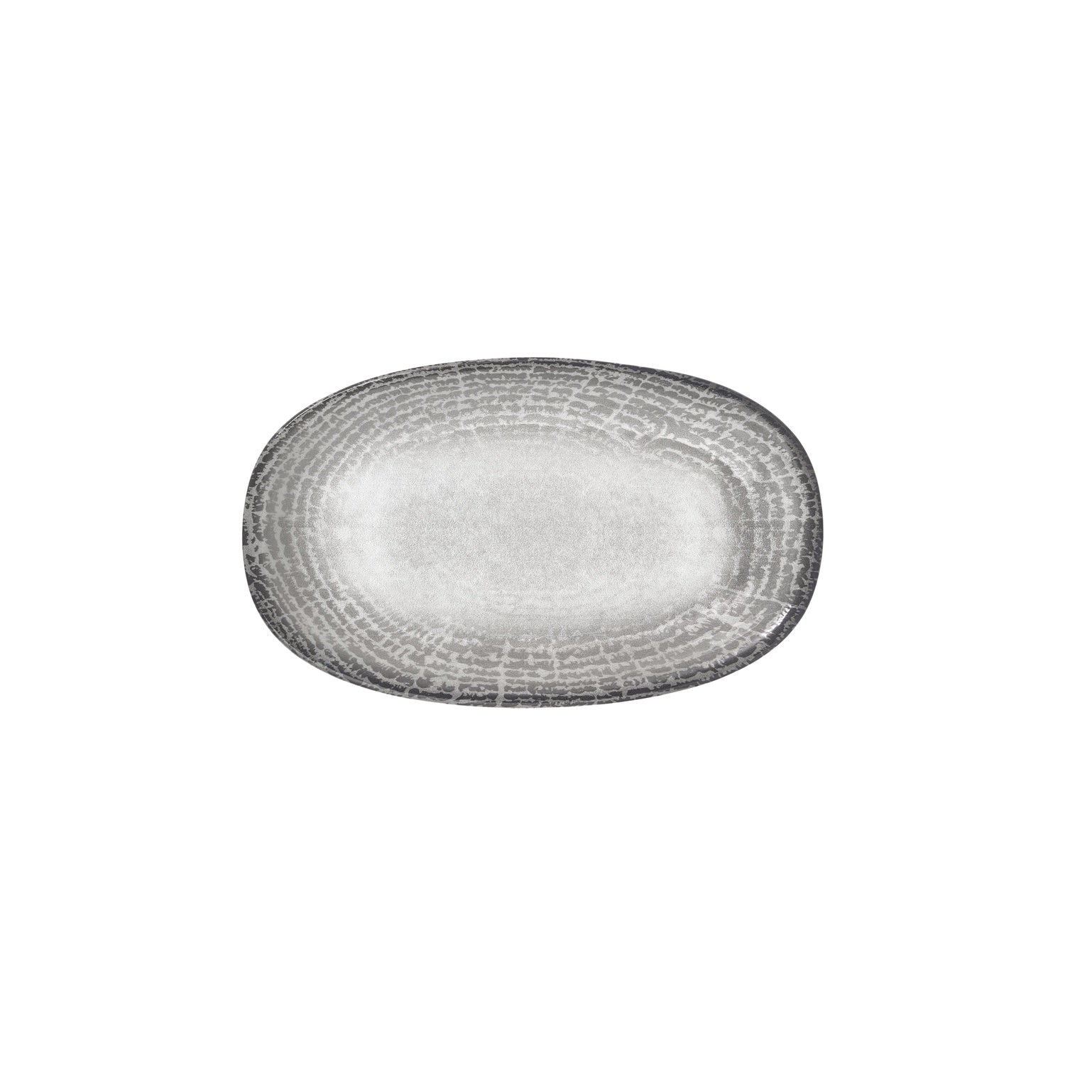 Luna 11.5" x 7" x h:1.25" Oval Gray Vitrified Platter (1 each)