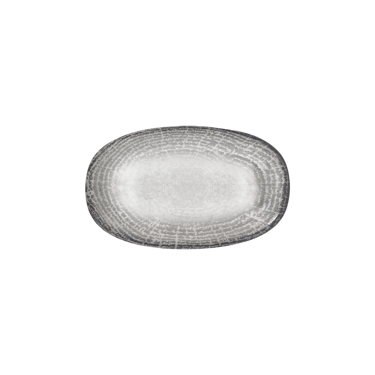 Luna 11.5" x 7" x h:1.25" Oval Gray Vitrified Platter (1 each)