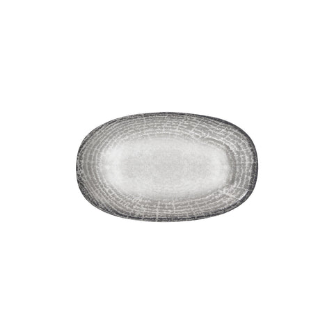 Luna 11.5" x 7" x h:1.25" Oval Gray Vitrified Platter (1 each)