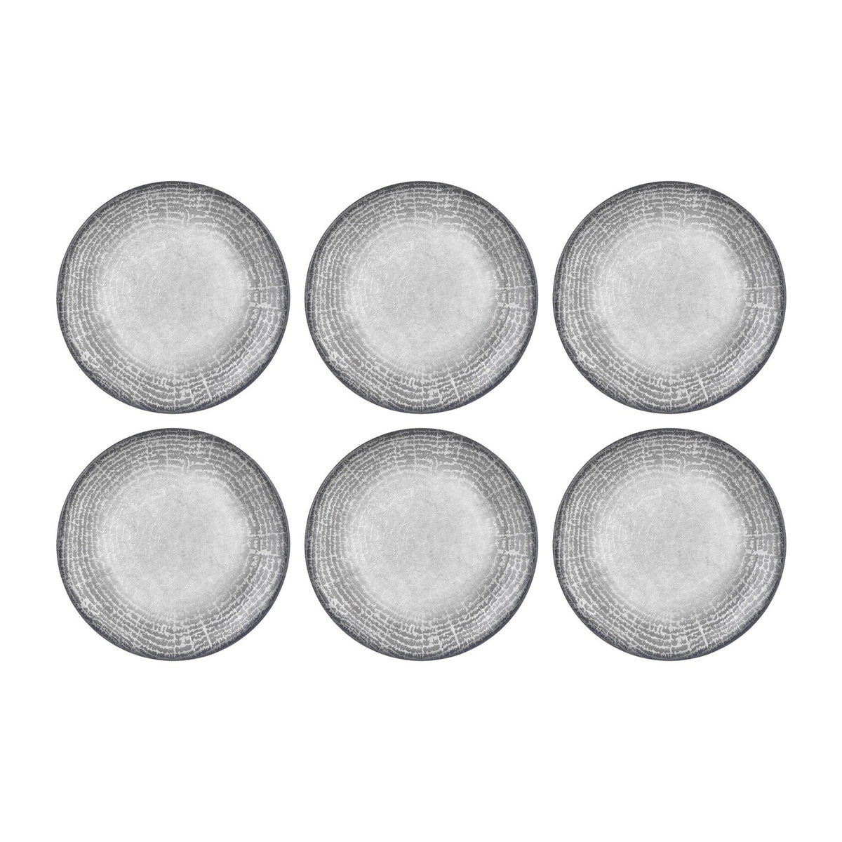 Luna dia.11.75" Round Gray Vitrified Plate (Set of 6)