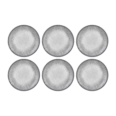 Luna dia.11.75" Round Gray Vitrified Plate (Set of 6)