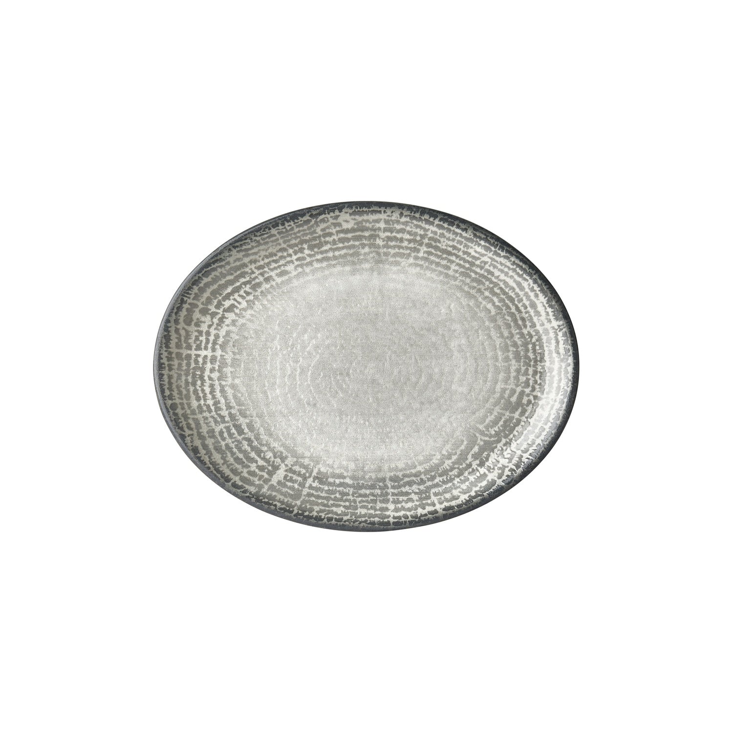 Luna 12.25" x 9.5" x h:1" Oval Gray Vitrified Platter (1 each)
