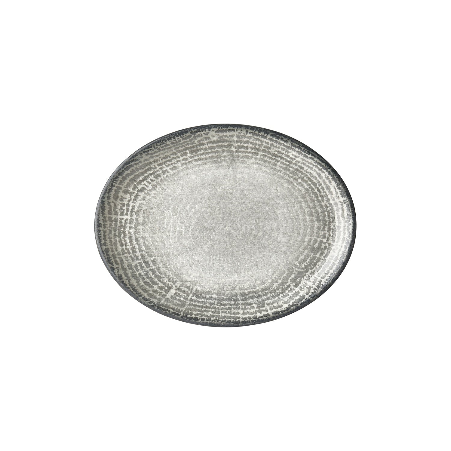 Luna 12.25" x 9.5" x h:1" Oval Gray Vitrified Platter (1 each)
