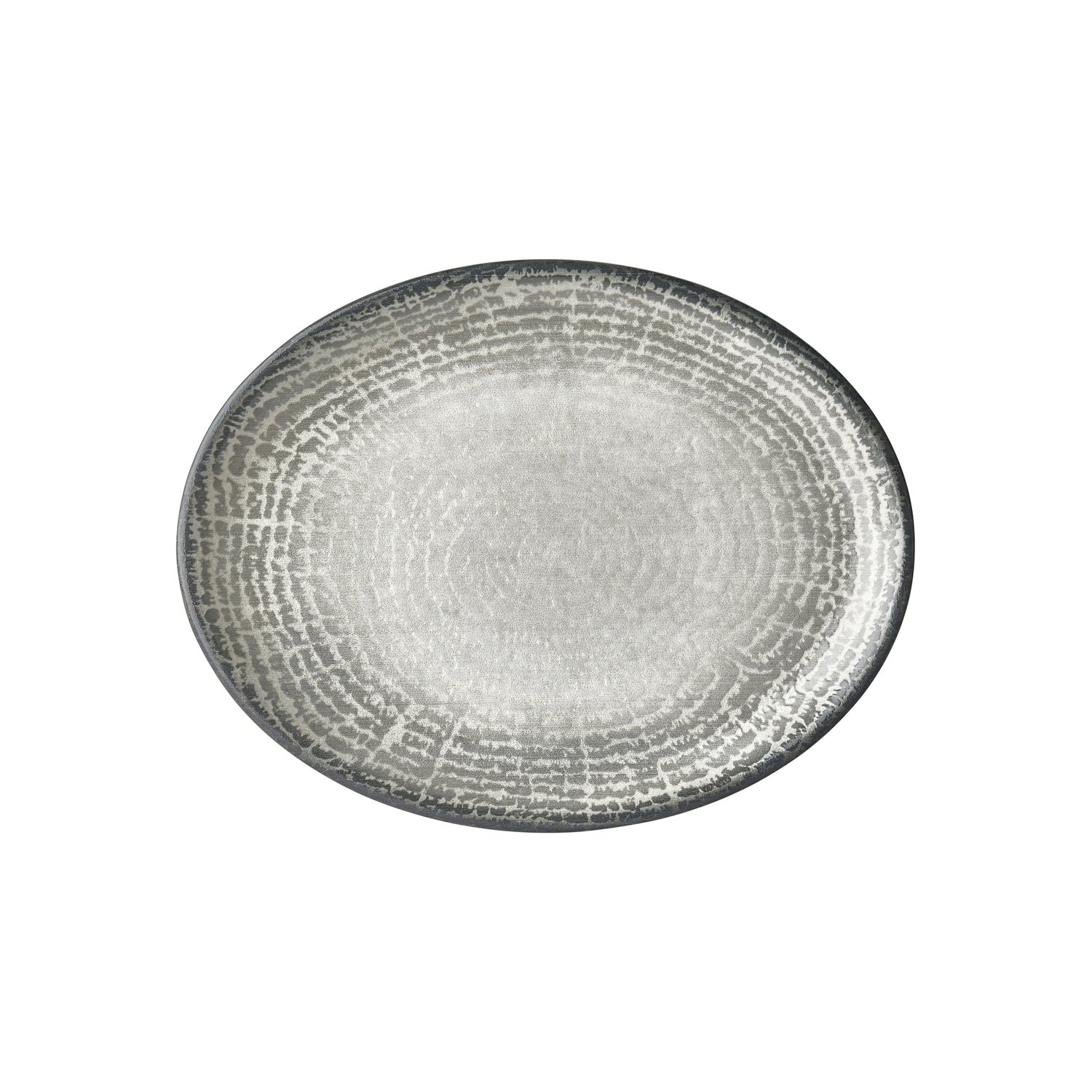 Luna 14.25" x 11" x h:1.25" Oval Gray Vitrified Platter (1 each)