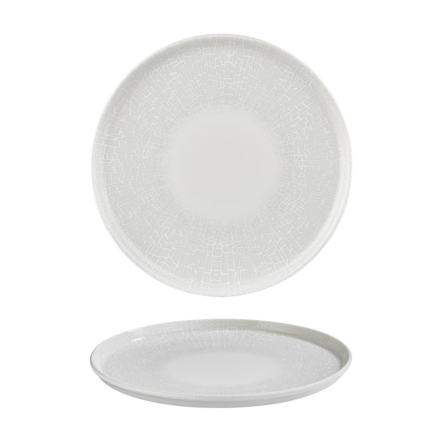 Illusion dia.12.5" x 12.5" Round Blue Vitrified Pizza Plate (Set of 6)