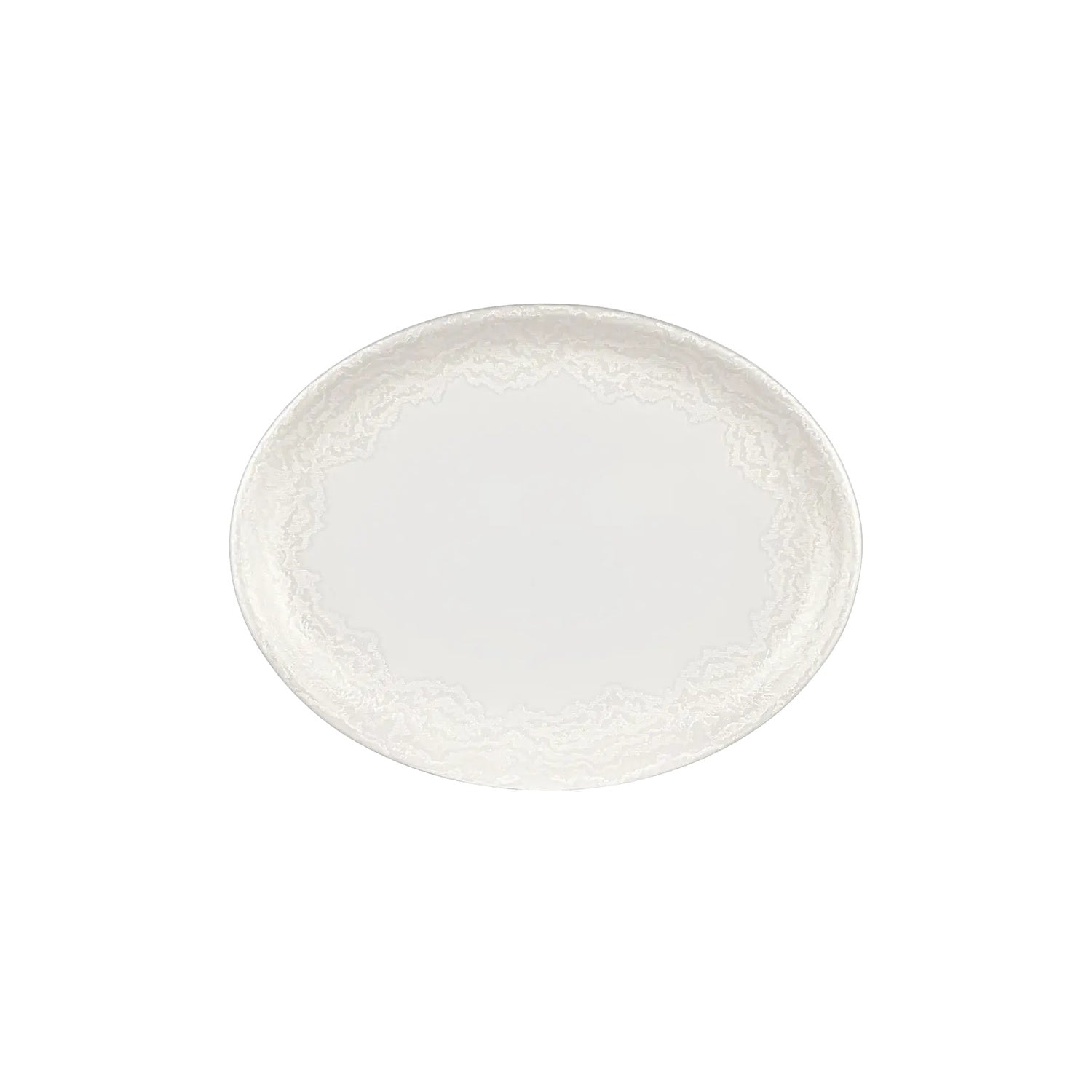 Luzz 12.25" x 9.5" x h:1" Oval Warm White Vitrified Platter (1 each)