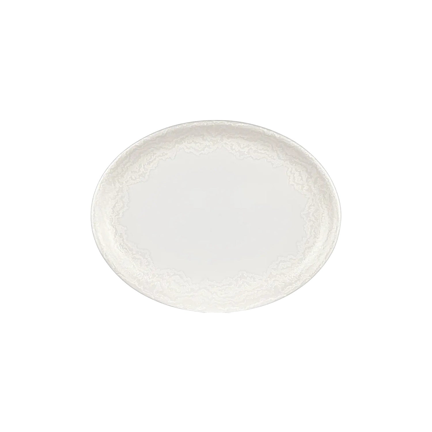 Luzz 12.25" x 9.5" x h:1" Oval Warm White Vitrified Platter (1 each)