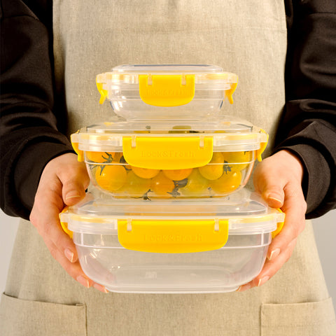 Turgla Home Lock & Fresh™ 10 pieces Yellow Leak-Proof Food Storage Container Set