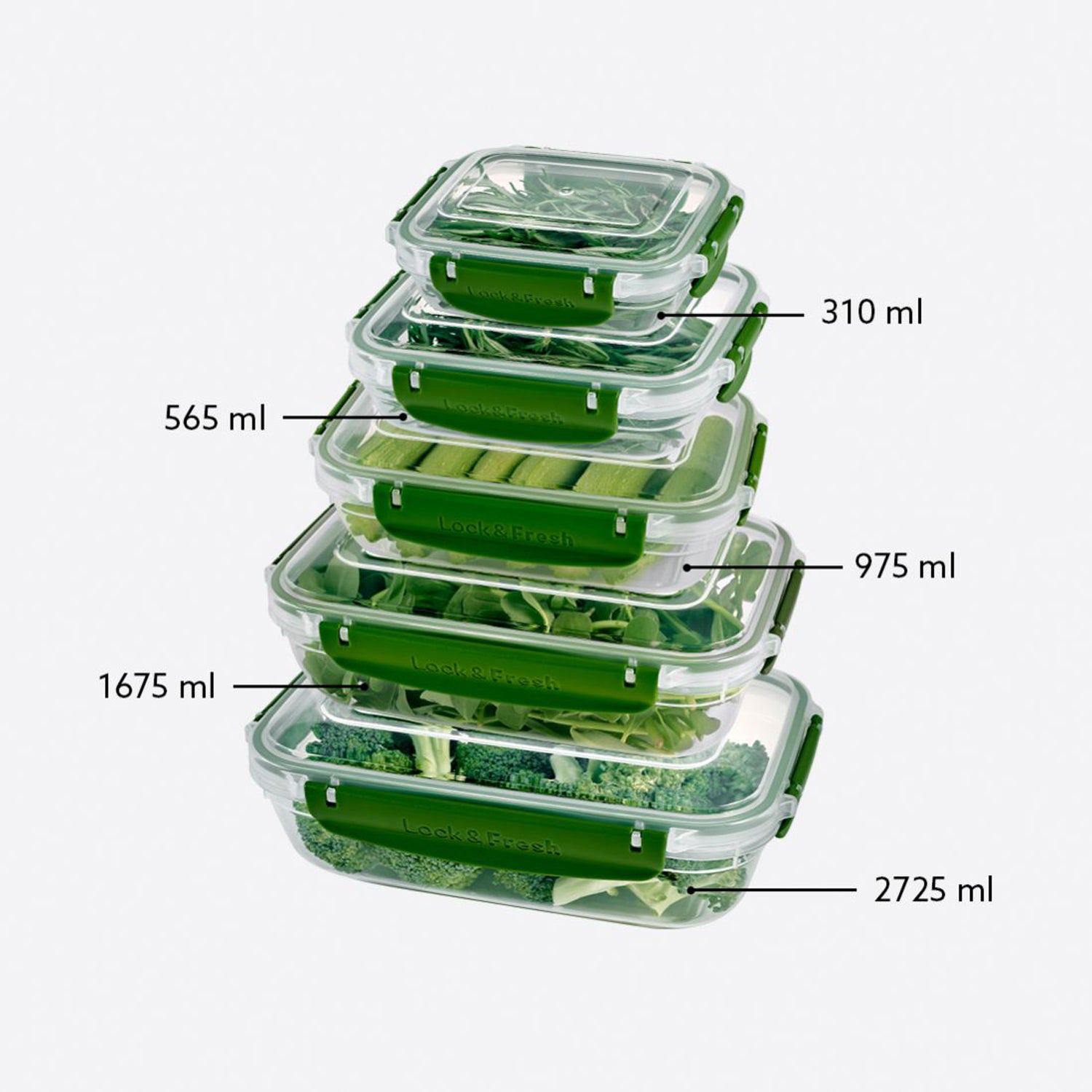 Turgla Home Lock & Fresh™ 10 pieces Green Leak-Proof Food Storage Container Set