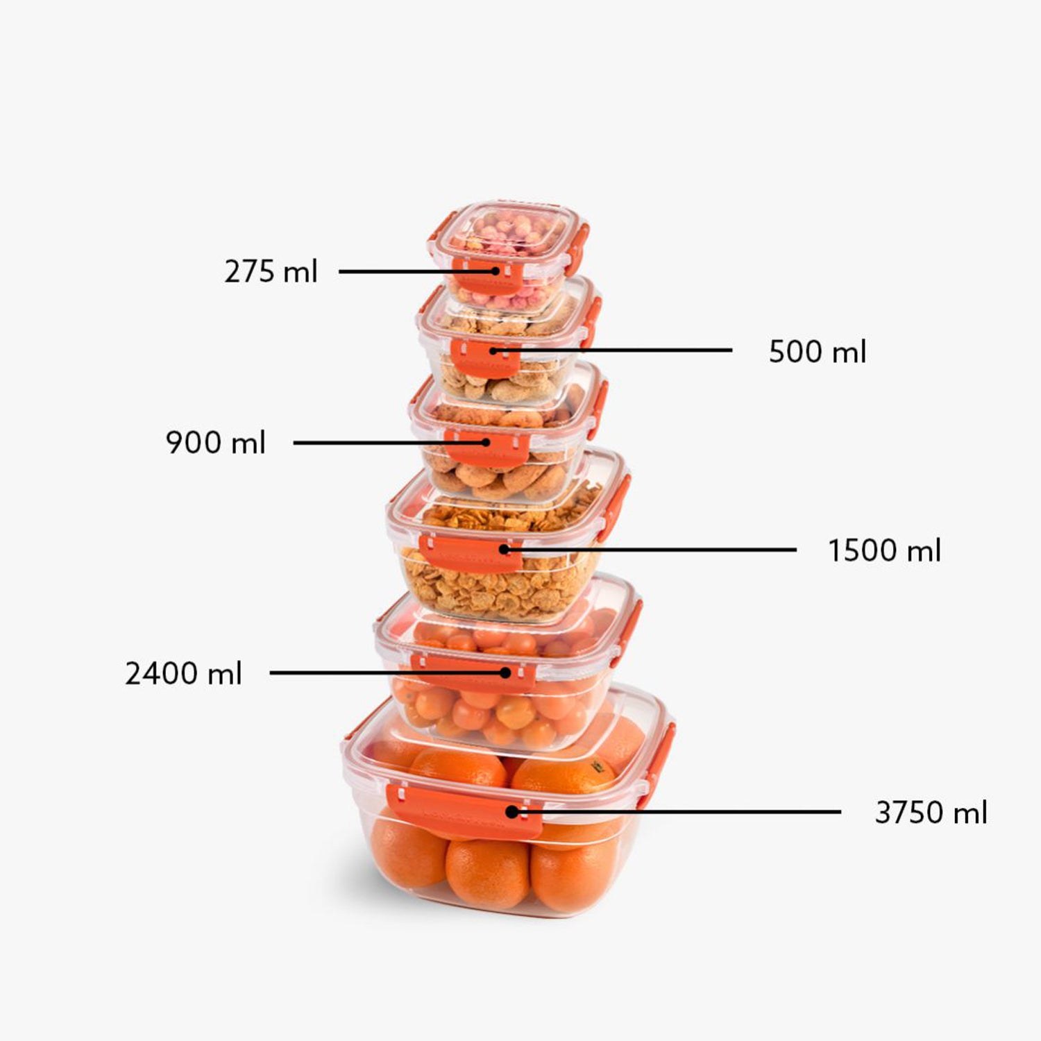 Turgla Home Lock & Fresh™ 12 pieces Orange Leak-Proof Food Storage Container Set
