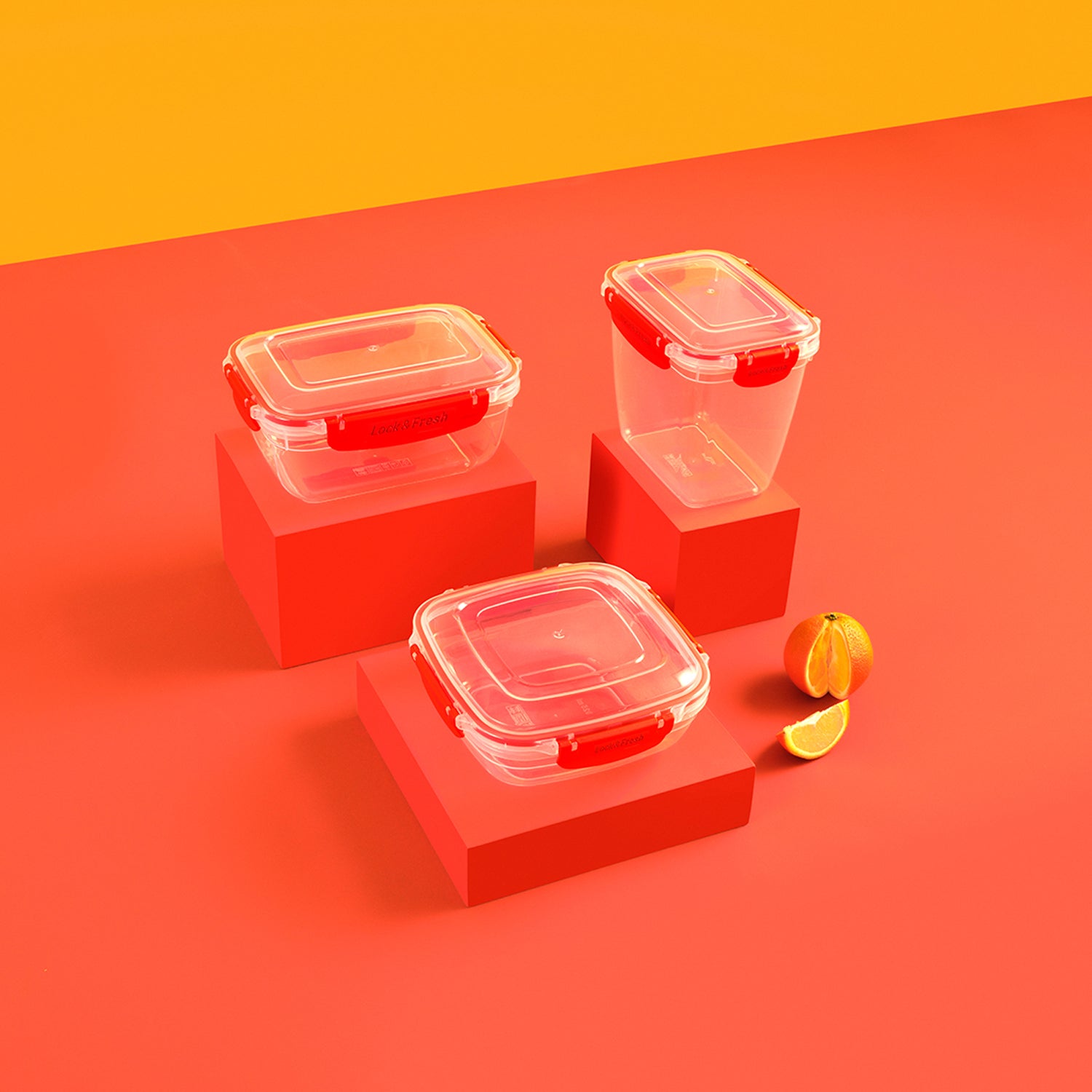 Turgla Home Lock & Fresh™ 12 pieces Orange Leak-Proof Food Storage Container Set