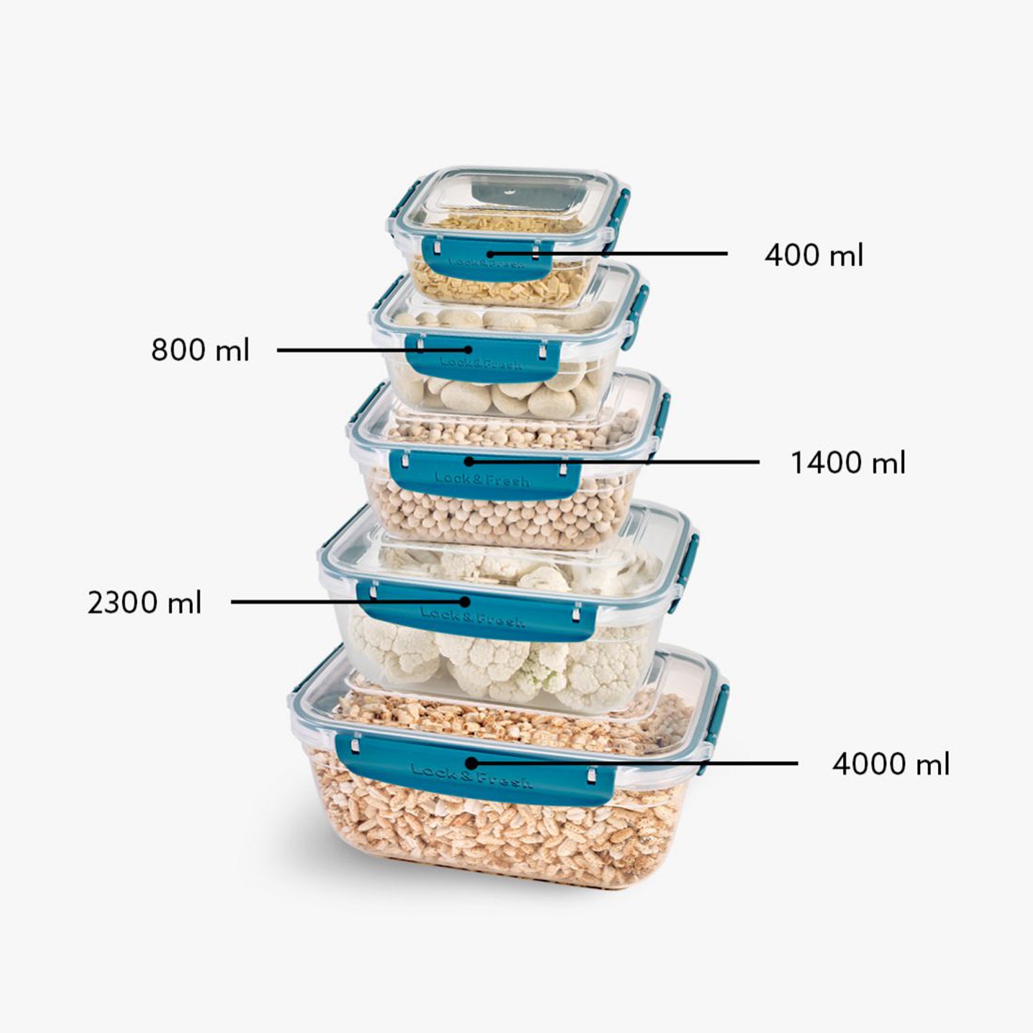 Turgla Home Lock & Fresh™ 10 pieces Blue Leak-Proof Food Storage Container Set