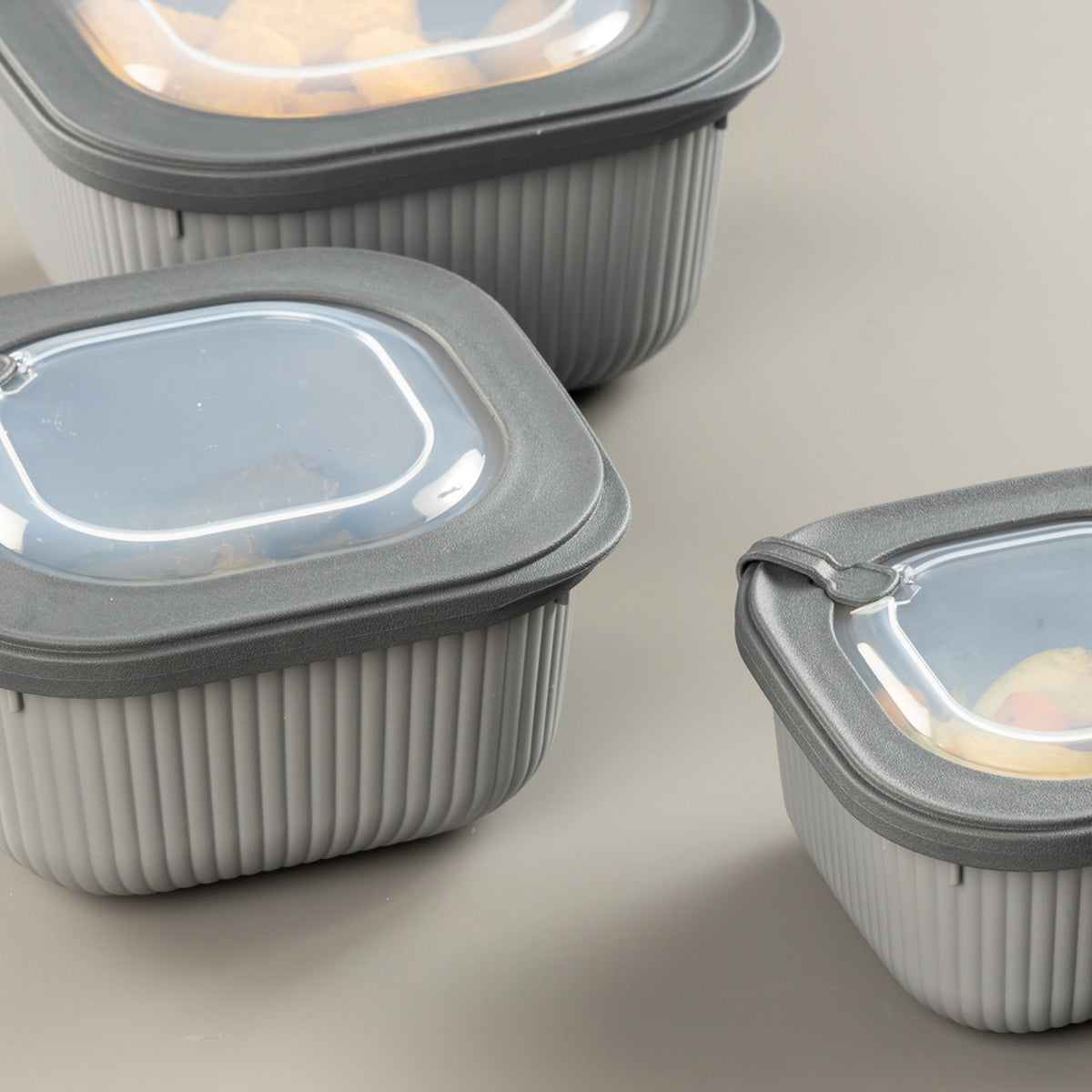 Turgla Home Microline 6 piece Microwave Safe Food Storage Containers, Black