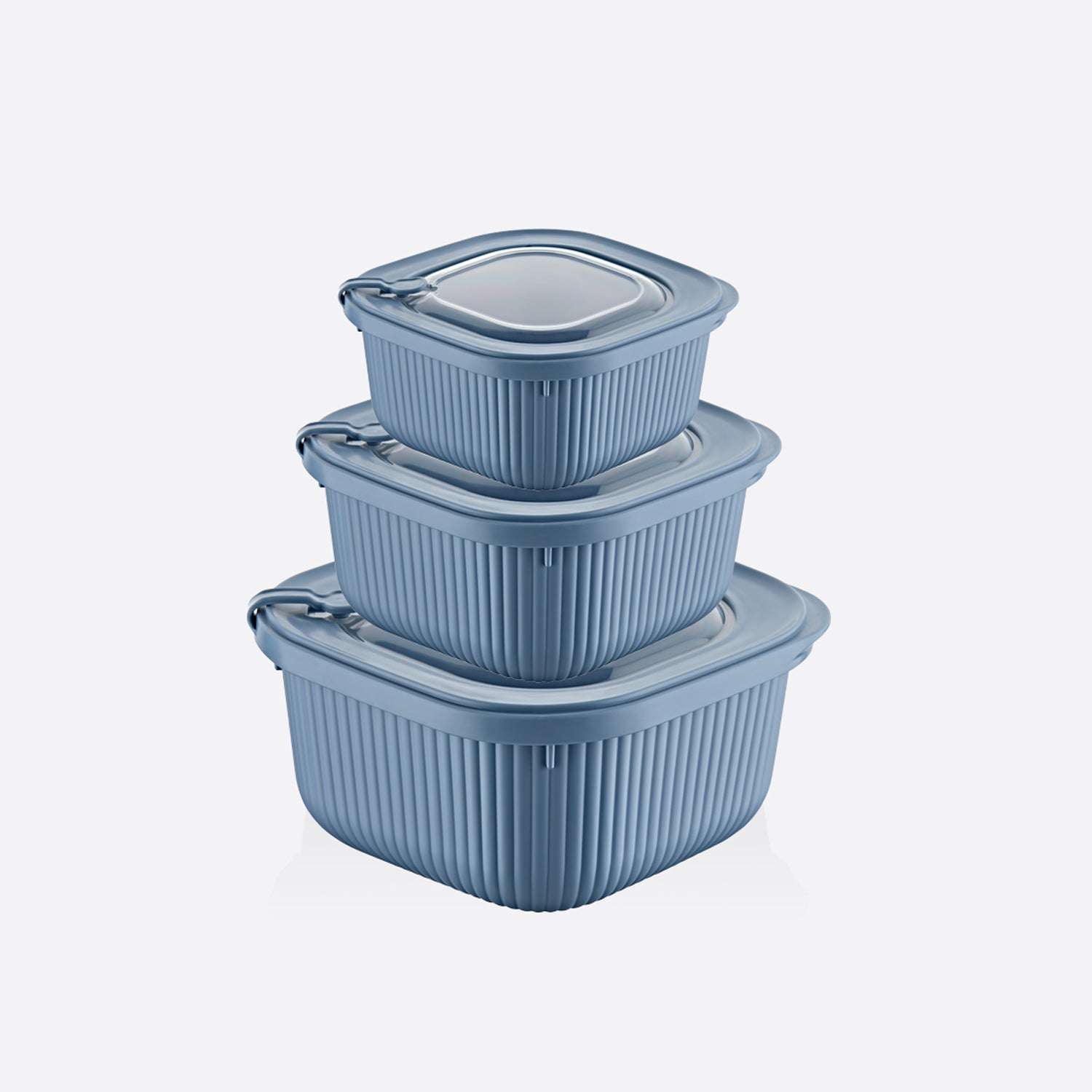 Turgla Home Microline 6 piece Microwave Safe Food Storage Containers, Blue