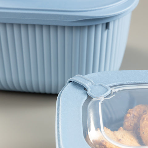 Turgla Home Microline 6 piece Microwave Safe Food Storage Containers, Blue