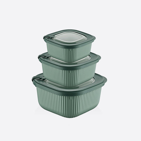 Turgla Home Microline 6 piece Microwave Safe Food Storage Containers, Green