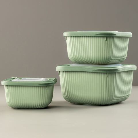 Turgla Home Microline 6 piece Microwave Safe Food Storage Containers, Green