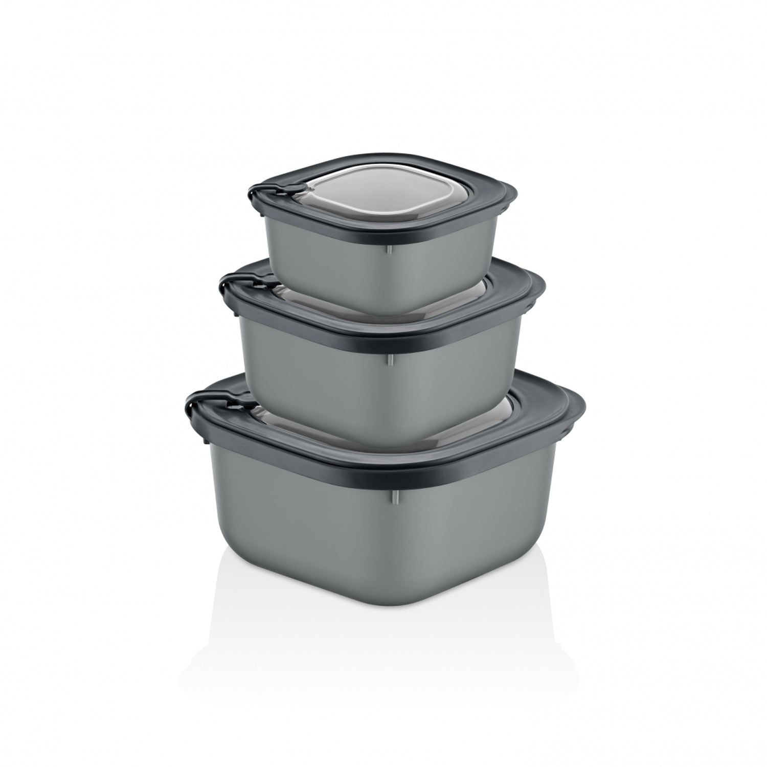 Turgla Home Microline 6 piece Microwave Safe Food Storage Containers, Black
