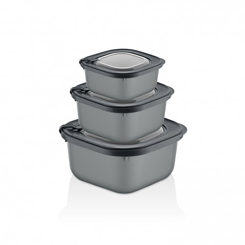 Turgla Home Microline 6 piece Microwave Safe Food Storage Containers, Black