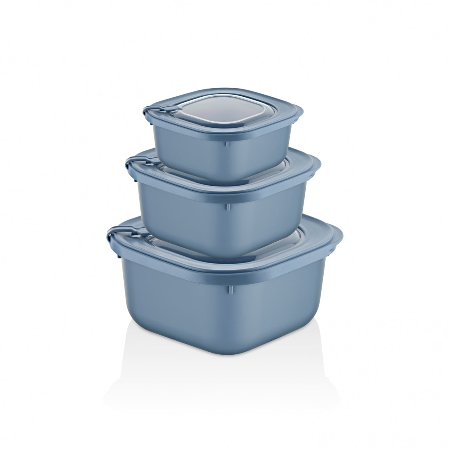 Turgla Home Microline 6 piece Microwave Safe Food Storage Containers, Blue