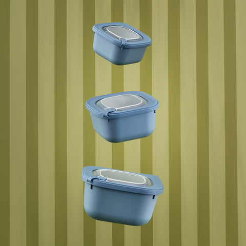 Turgla Home Microline 6 piece Microwave Safe Food Storage Containers, Blue