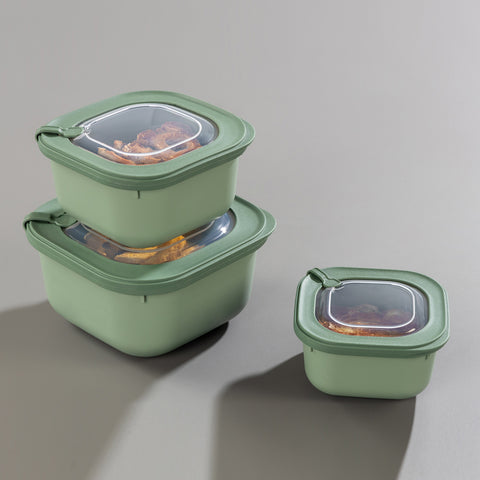 Turgla Home Microline 6 piece Microwave Safe Food Storage Containers, Green