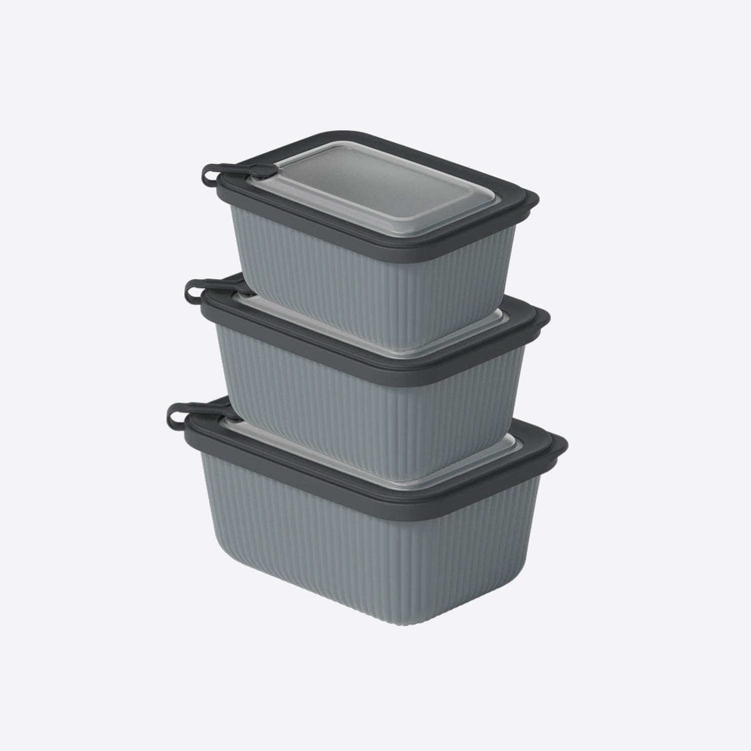 Turgla Home Microline 6 piece Microwave Safe Food Storage Containers, Black