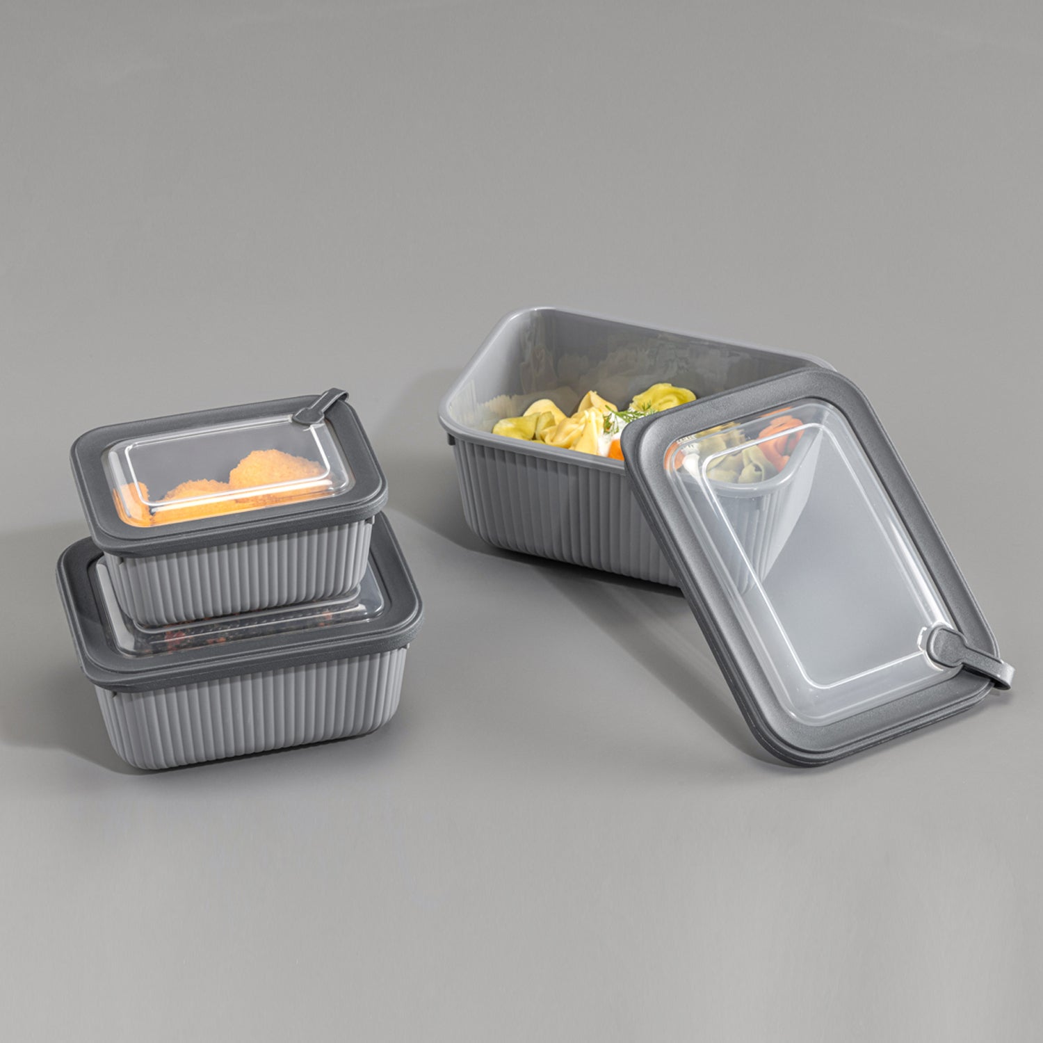 Turgla Home Microline 6 piece Microwave Safe Food Storage Containers, Black