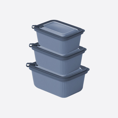 Turgla Home Microline 6 piece Microwave Safe Food Storage Containers, Blue