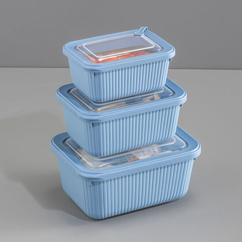 Turgla Home Microline 6 piece Microwave Safe Food Storage Containers, Blue