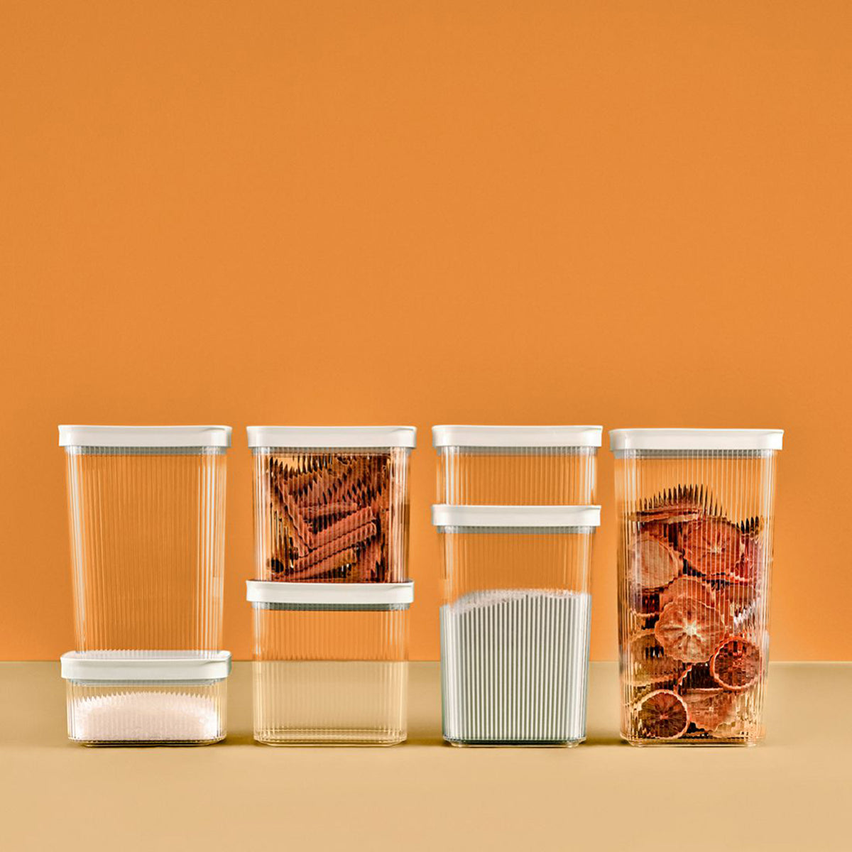 Turgla Home 8 Pc. Fluted Clear Airtight Food Containers (Set of 4)