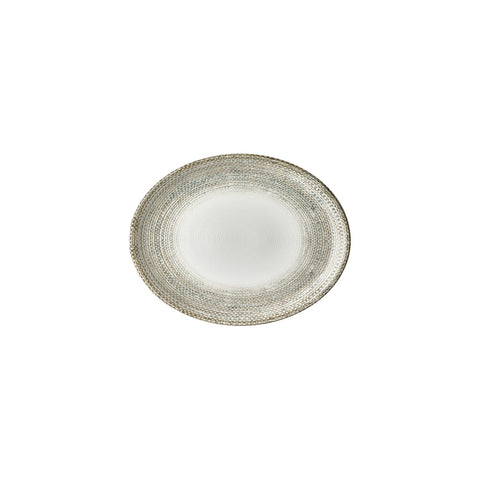 Misis 9.75" x 7.5" x h:1" Oval Brown Vitrified Platter (Set of 4)